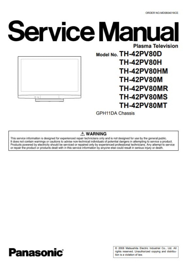 GPH11DA_TH-42PV80D, TH-42PV80H, TH-42PV80HM, TH-42PV80M